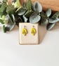 Yellow Laser Cut Tulip Flower Earrings   - Image 2