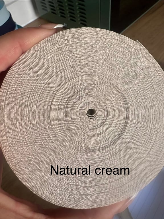 5 meters 1" (25mm) natural cream cotton bias binding 