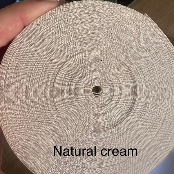 5 meters 1" (25mm) natural cream cotton bias binding 