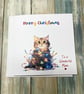 Cat Christmas Card Personalised Christmas Lights Card for Mum Auntie Grandma etc - Image 2