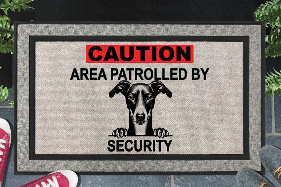 Italian Greyhound Security Door Mat No.2 - All Weather Doormat - 45x70cm 