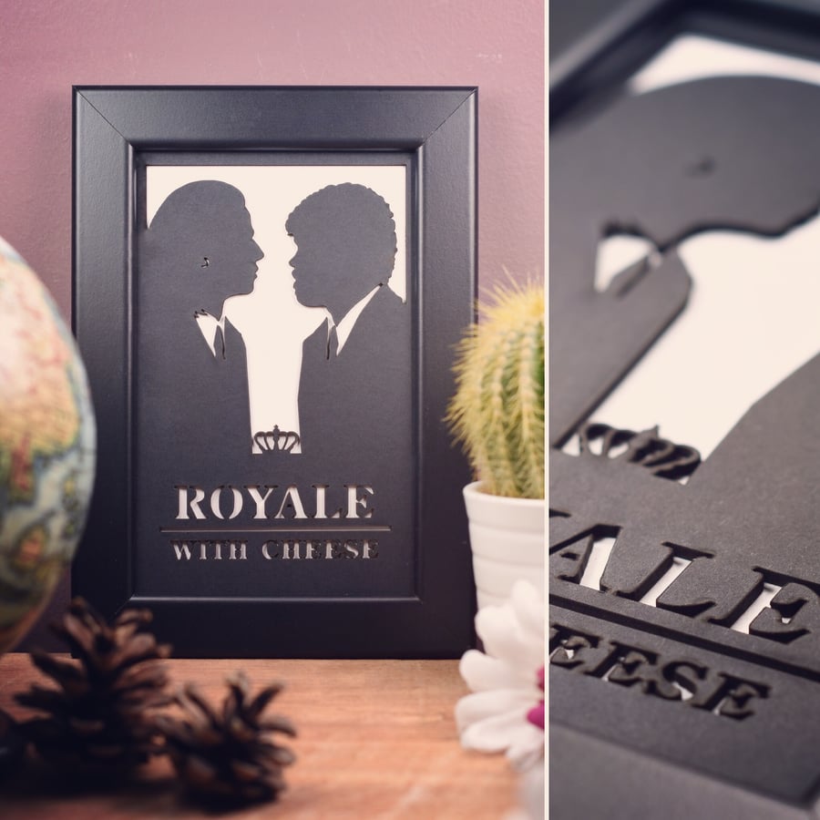 Pulp Fiction - Royale With Cheese Framed Artwork - 13cm x 18cm