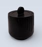 Satin Black Round Jewellery Box with Lid Modern Geometric Trinket Pot - Image 7