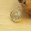 Small Prehnite circle pendant. 925 sterling silver necklaces for women