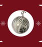 Pet Memorial Christmas Bauble - Personalised Paw Print Ornament with Feather. - Image 2