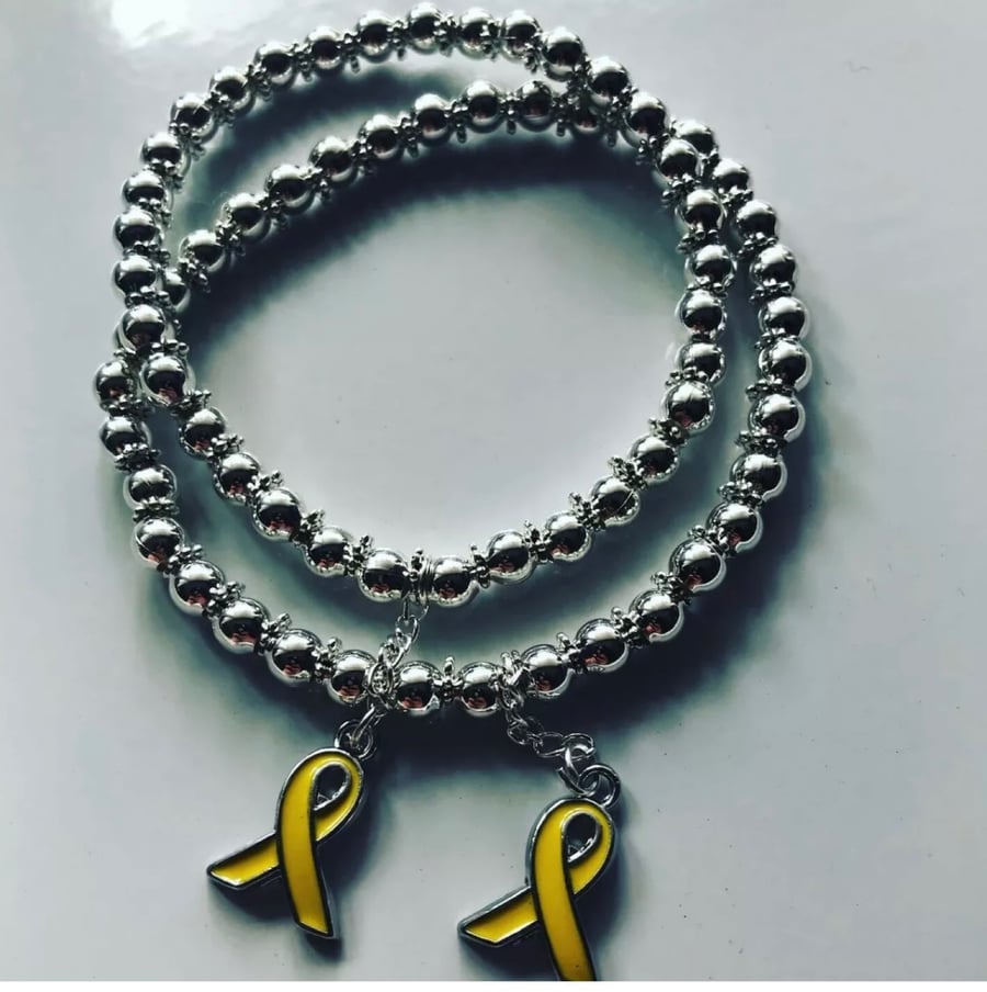 Suicide prevention awareness bracelet childhood cancer awareness bracelet 