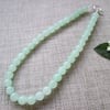 Quartzite Necklace, Pale Green