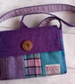 'Harris Tweed'® Patchwork Crossbody Bag in Purple, Turquoise & Pink - Image 1