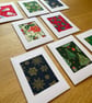 Set of 8 textile Christmas cards - Image 2