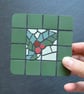 Festive Coaster Set - Two Mosaic Holly Coasters - Image 6