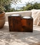 Set of 2 Wooden Tealight Holders - Dark Oak Finish Upcycled Pallet Wood - Image 4