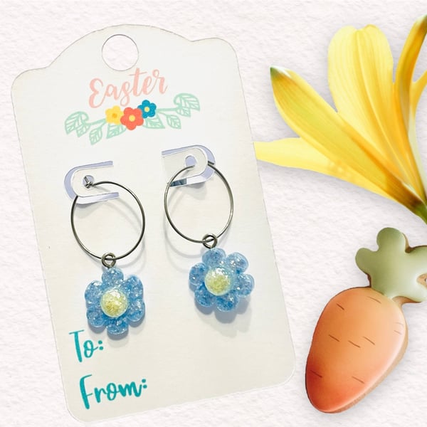 Spring flower earrings, handmade Easter jewellery 
