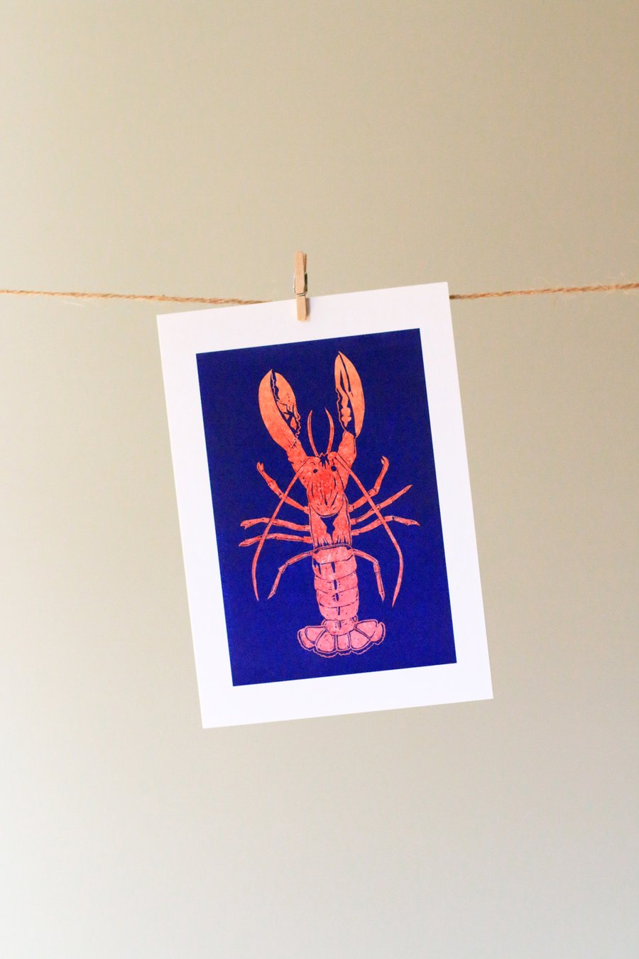 'Pink lobster' greetings card
