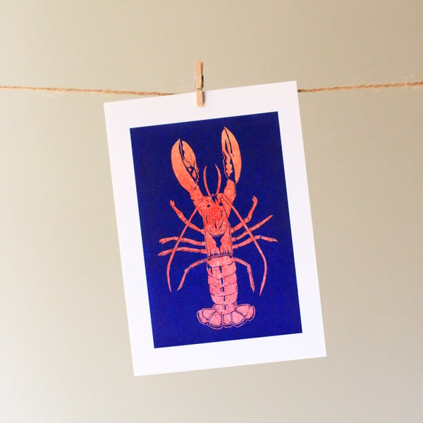 'Pink lobster' greetings card