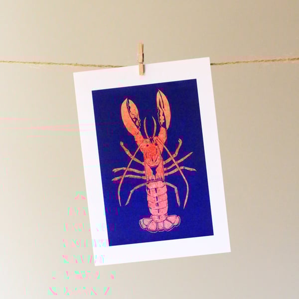 'Pink lobster' greetings card