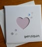 Birthday Card - Soft Lilac and White Polka Dot Heart Aperture