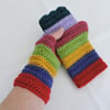 Sale now 4.50 Crochet Fingerless Mitts Multi Colour Stripes