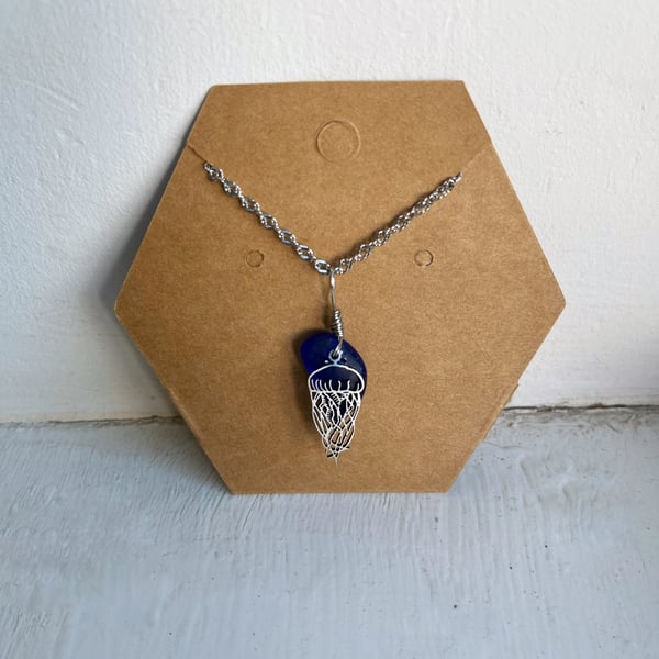 Swimming With the Jellyfish Sea Glass Necklace