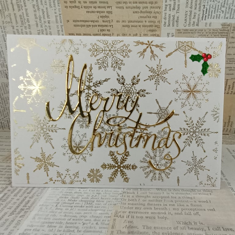 Gold snowflake Christmas card