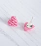 Knitted Heart stud earrings - choose your colour - Image 2