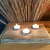 Rustic wooden tealight holder. Special Order TW.