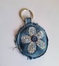 Denim flower keyring - blue - Image 2