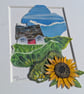 The Prize Sunflower - Original miniature collage. A5 Mounted - Image 3