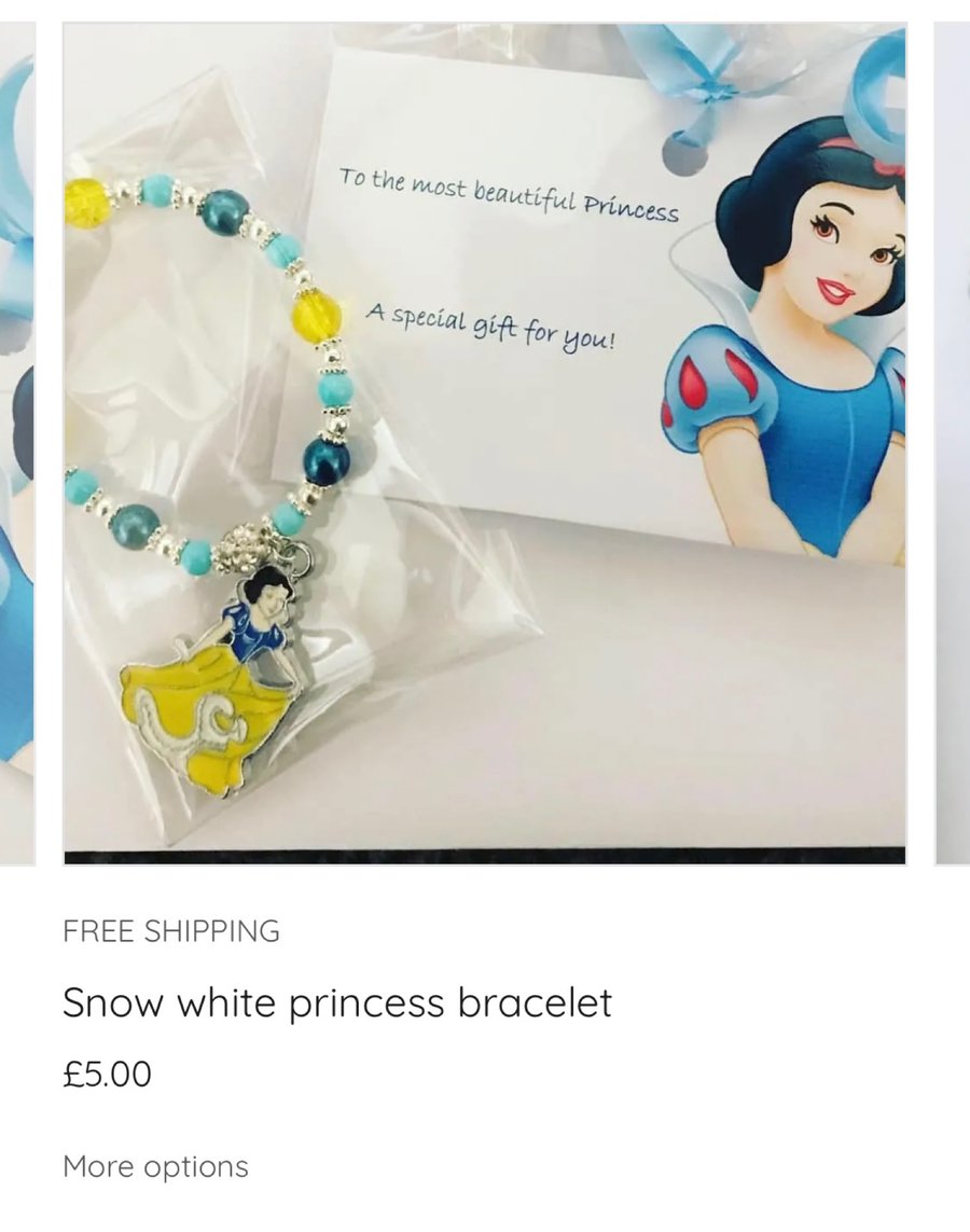 Snow white princess stretch beaded bracelet Shamballa bracelet gift