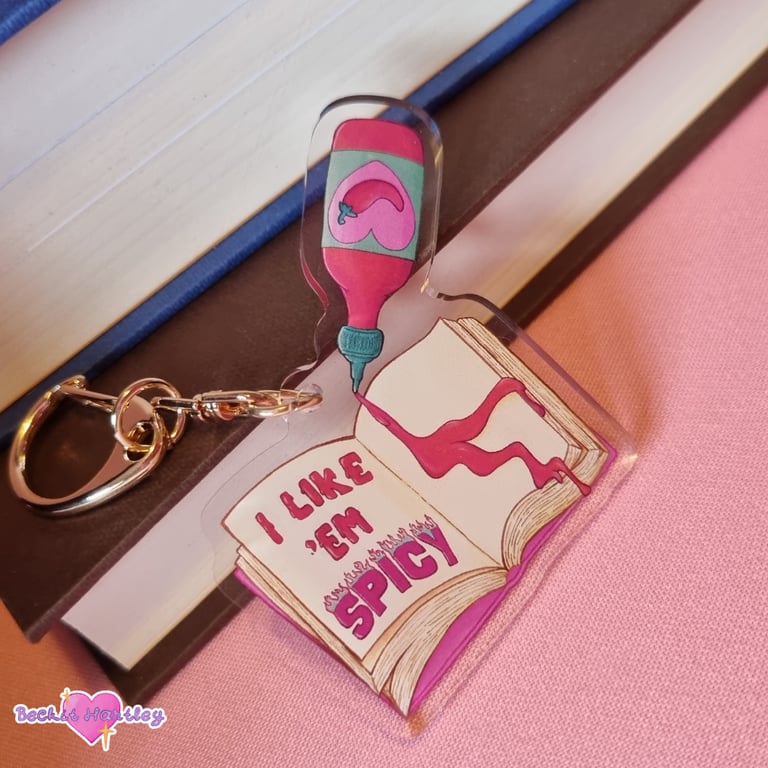 Like Em Spicy Keychain - Double Sided Keychain - Bookish Gifts, Accessories