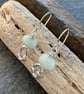 Amazonite and molten silver dangle drop earrings, arc jewellery - Image 6