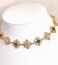 Green Clear Crystal Gold Necklace, Regency Style, Wedding Jewellery - Image 4