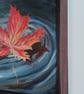 Lake Ontario, Autumnal coloured leaf floating on water, origianal landscape - Image 6