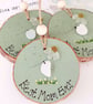 Sea Glass Mum Gift, Handmade Bird & Daisy Hanging Decoration, Mother's Day Gift - Image 2