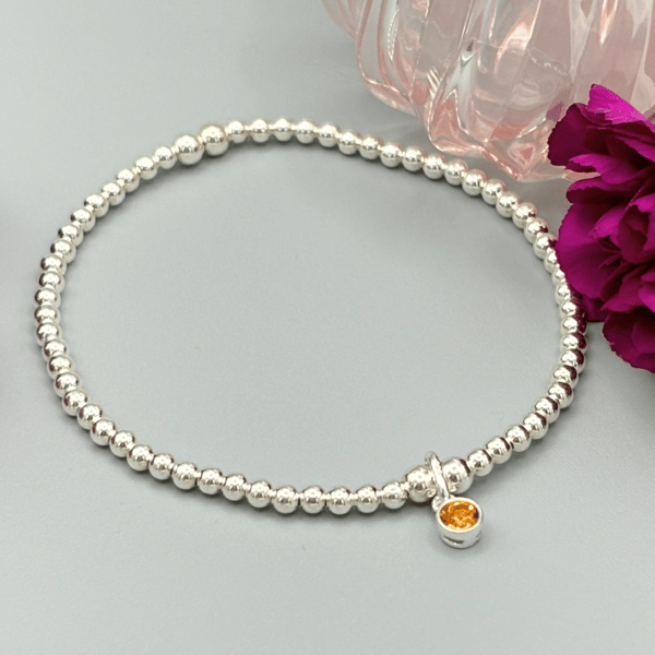 Sterling Silver & Swarovski Crystal November Birthstone Bracelet