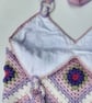 Hand crocheted granny square tote bag in 100% cotton. Unique  Free postage. - Image 2