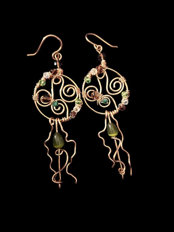 Statement Copper Earrings - 7th Wedding Anniversary, Gift for her