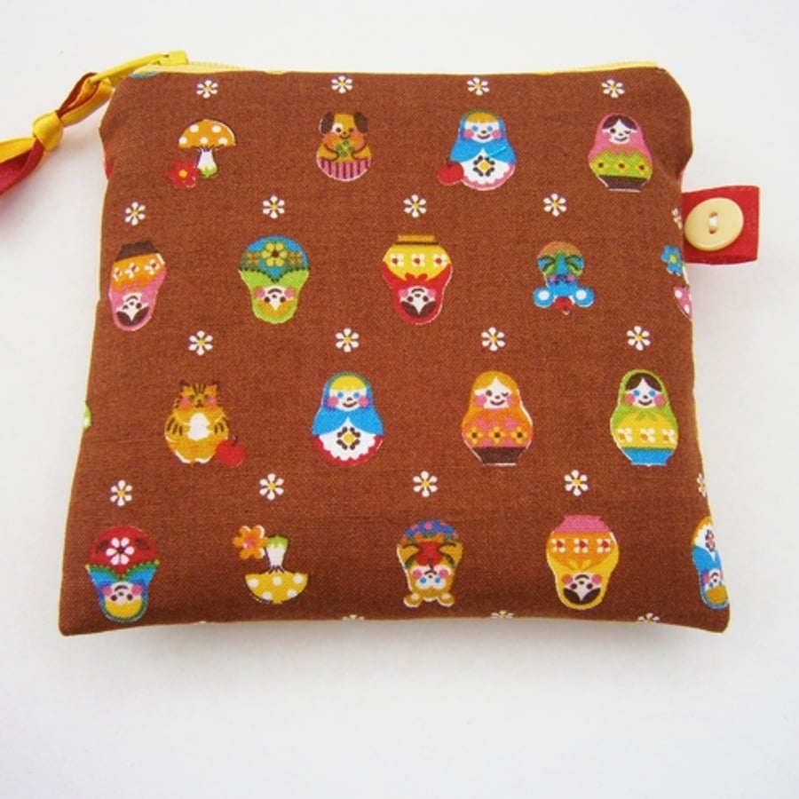 HALF PRICE SALE Little Russian Doll Credit Card Coin Purse