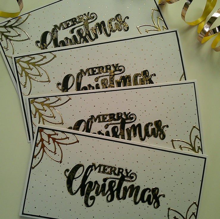 4 Luxury Art Deco Inspired Mini Slimline Cards... Folksy