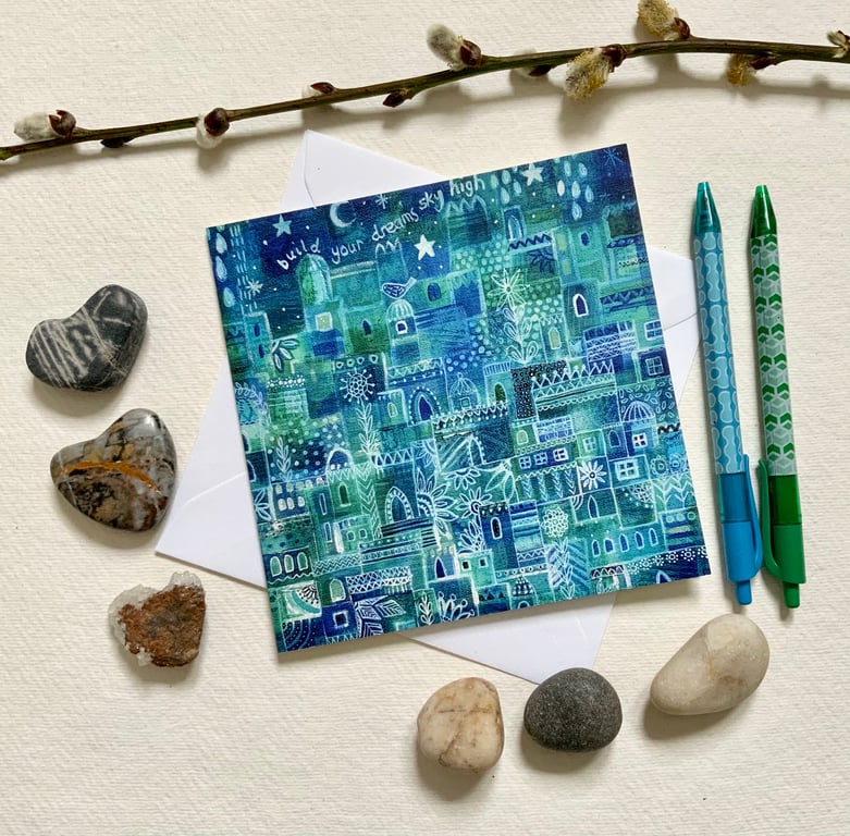 Build Your Dreams, blank greetings card