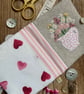 Hand embroidered needle case using Emma Bridgewater 'Pink Hearts' fabric - Image 1