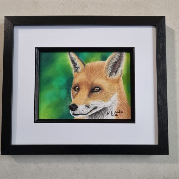 Red Fox vixon Fine art pastel painting Original artwork not a print. 