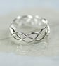 Silver Celtic Ring - Braid Ring 5mm - 3 Strand - Unisex - Silver Ring Braided