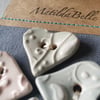 Handmade Ceramic Paisley Heart Buttons