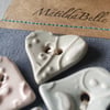 Handmade Ceramic Paisley Heart Buttons