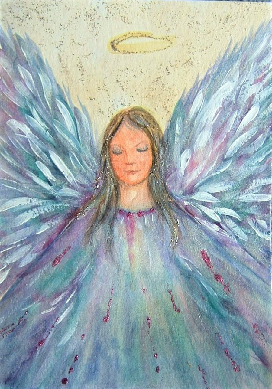original art Angel watercolour painting ( ref f 132)