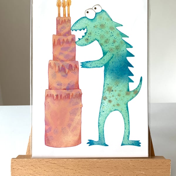 Cartoon print Monster cake