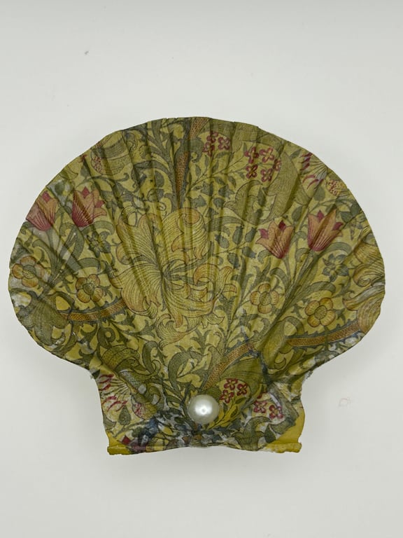 Shell Trinket Dish - Khaki Flower