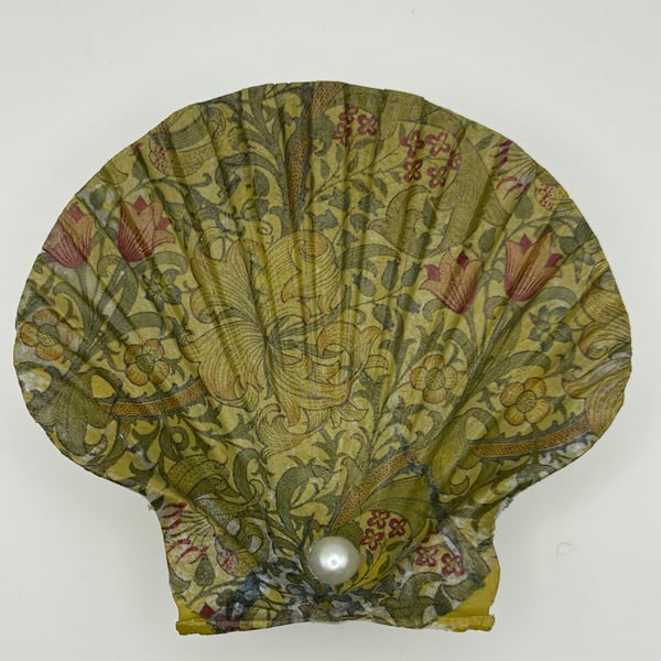 Shell Trinket Dish - Khaki Flower