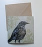 Female Blackbird Embroidery Art Greeting Cards - Image 2