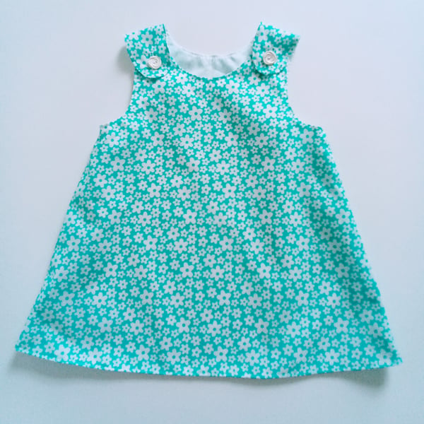 Dress, 12-18 months, A line dress, pinafore, summer dress, floral print dress